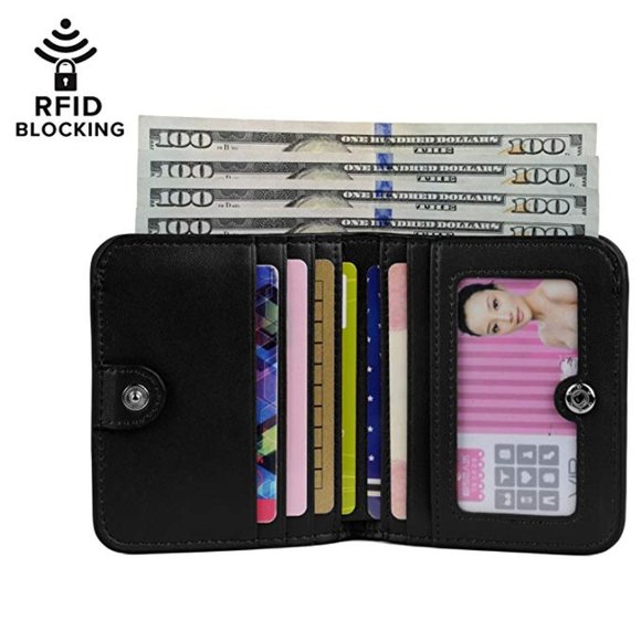 SMALL BLACK LEATHER CARD AND CASH BIFOLD WALLET - Picture 2 of 5